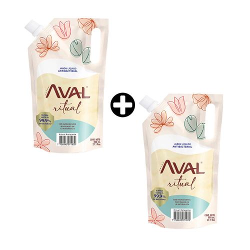 COMBO 2 Jabones líquidos antibacterial Relajante Aval 800ml