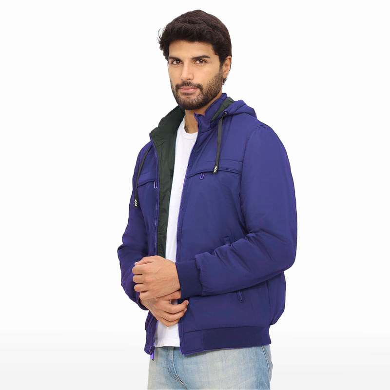 Casaca-Hombre-Reversible-Capucha-Desmontable-Azul-con-Verde-Oscuro