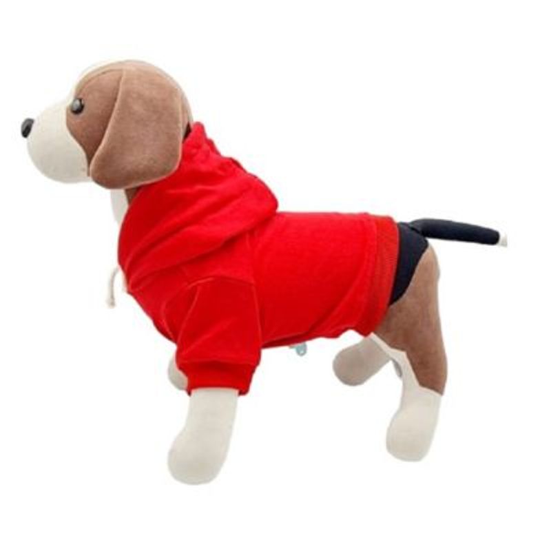 Ropa-Capucha-polera-de-algodon-para-Mascotas---Rojo---T8