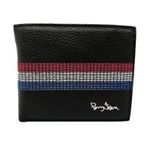 Billetera-para-hombre-de-Cuero-Negro-Con-3-Franjas-Perry-Jhan