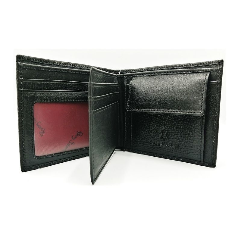 Billetera-para-hombre-de-Cuero-Negro-Con-3-Franjas-Perry-Jhan