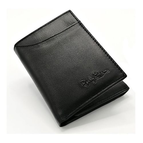 Billetera Triple para Hombre en Cuero Negro Perry Jhan