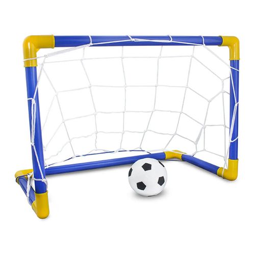 ARCO DE FÚTBOL ARMABLE RESISTENTE PARA NIÑOS CON RED + PELOTA + INFLADOR