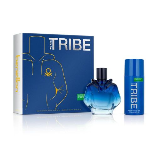 Set Perfume Tribe Benetton Hombre Edt 90 Ml + Desodorante 150 Ml
