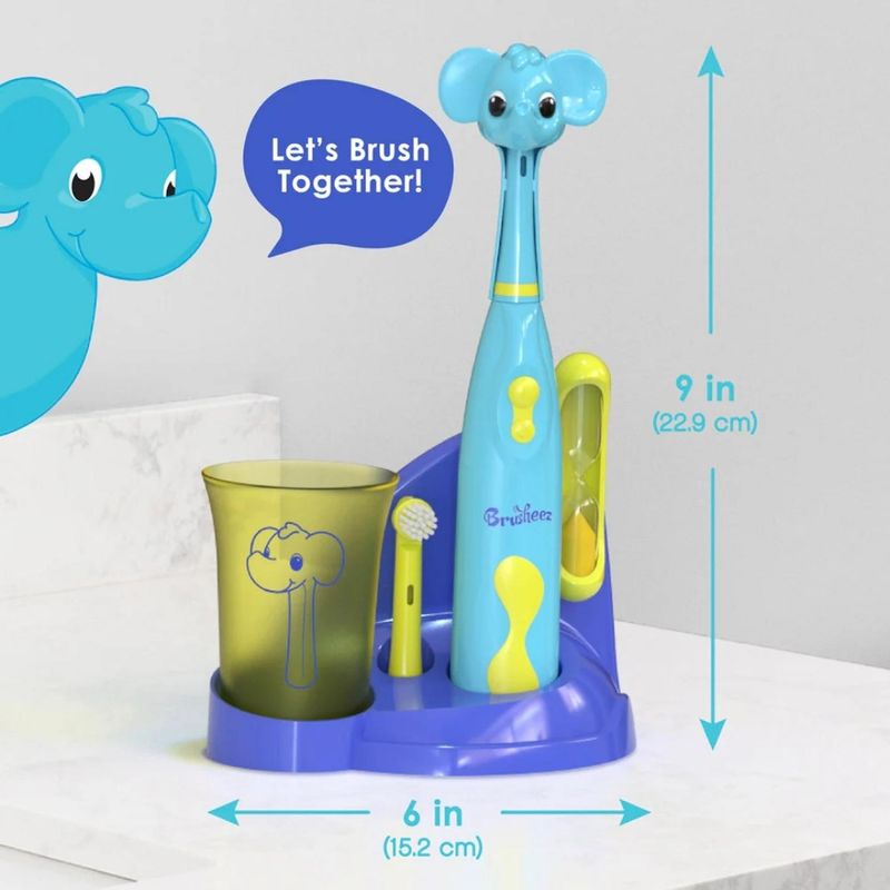 Set-Cepillo-de-Dientes-Electrico-para-niño-Brusheez---Ollie-el-Elefante