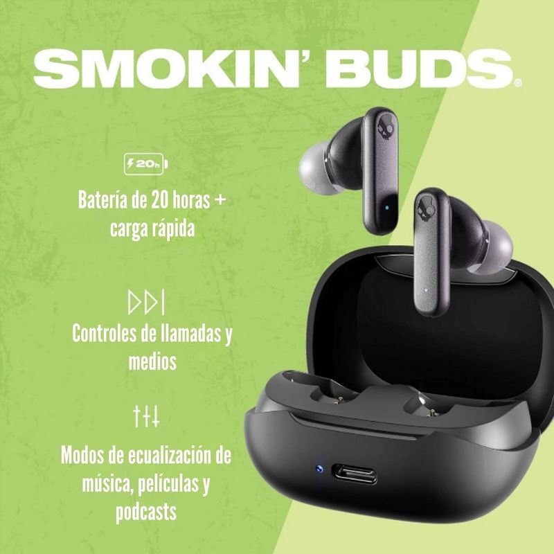 Skullcandy---Audifono-Smokin--Buds-Bluetooth-IPX4---Negro