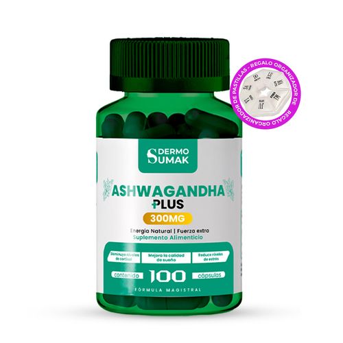 Ashwagandha Plus 100Mg  100 Cap  Dermo Sumak + Regalo Pastillero