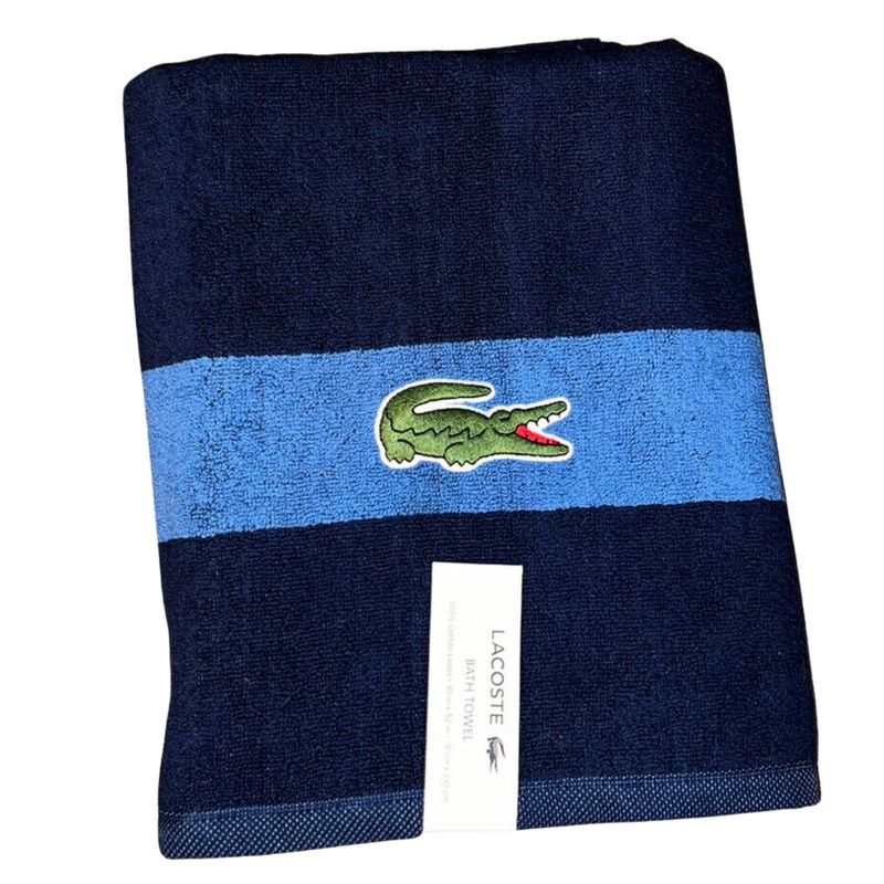 Toalla-de-Baño-Lacoste-100-Algodon---Azul-oscuro