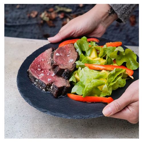 PLATO REDONDO DE PIEDRA PIZARRA 25 CM WAYU