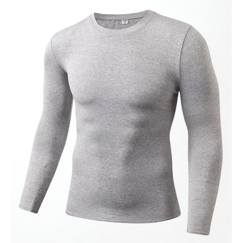 POLO TODA ACTIVIDAD HOMBRE LICRA GRIS MANGA LARGA DEPORTIVO