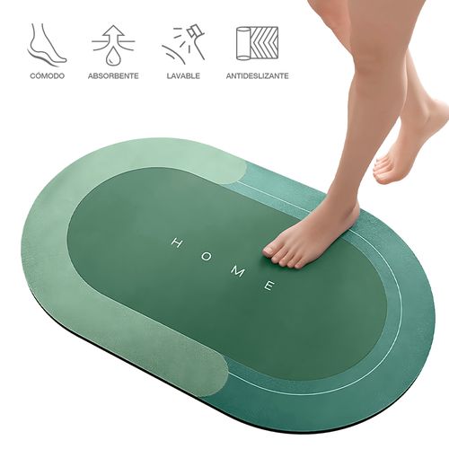 Alfombra Antideslizante para Piso Tapete de Baño N36 Verde