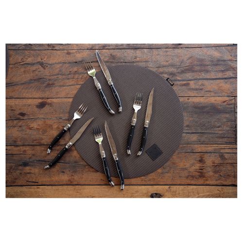 SET DE 4 INDIVIDUALES REDONDOS PU WAYU 38 CM DIAMETRO