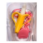 Mordedor-Banana-Amarillo-Con-Cadena-Baby-Froggie-Ornitorrinco-Rosado-Para-Bebe
