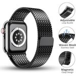 Correa-Milanese-Loop-Malla-de-Acero-Inoxidable-para-Apple-Watch-Negro-42-44-45-49mm