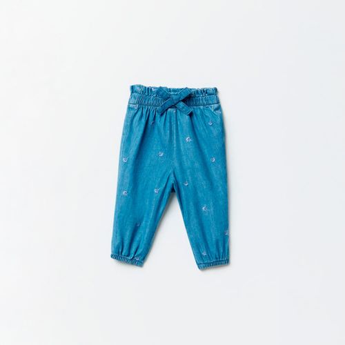Pantalón Bebé Niña Sfera Light Denim Aop Azul