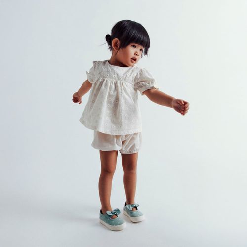 Blusa Bebé Niña Sfera Conjunto Eyelet Blanco