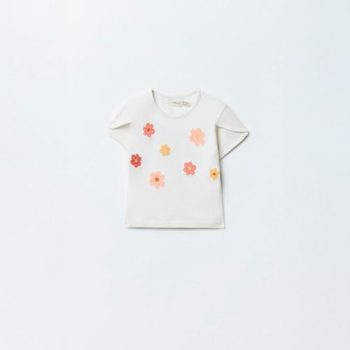 Polo Bebé Niña Sfera Flores Crochet Blanco