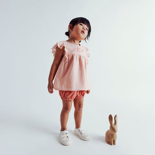 Blusa Bebé Niña Sfera Conjunto Bordado Posici Rosa