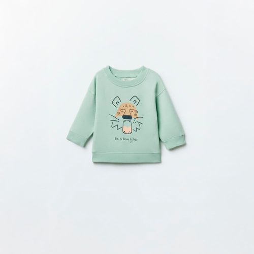 Polera Bebé Niño Sfera Estampada Tigre Verde Pistacho