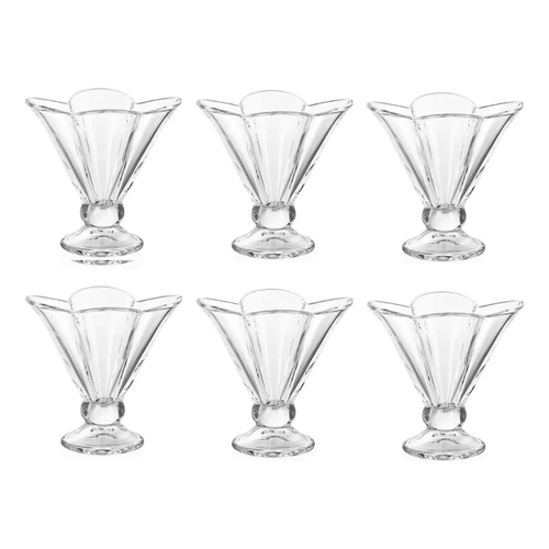 Set de 6 Copas de Vidrio para Postre Cónico 200 ml