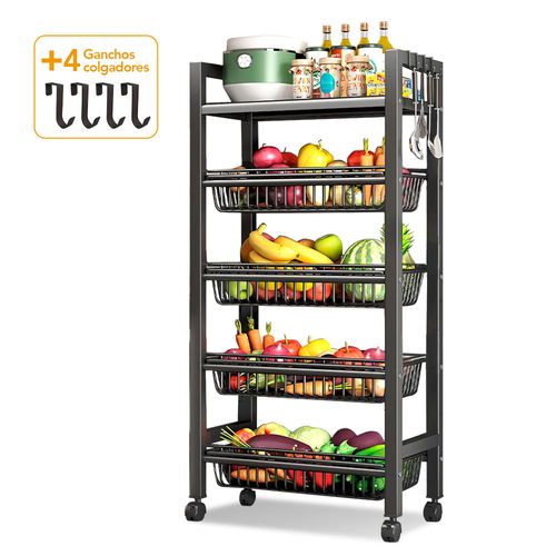 Carrito Organizador Estante 5 Niveles Negro S41