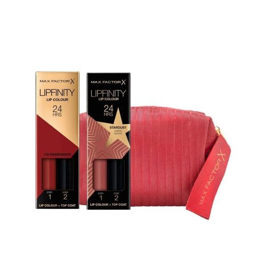 Pack Max Factor Labial Lipfinity Passionate + Stardust + Mini Neceser