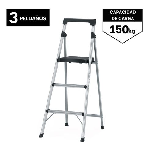 Escalera Tubular Plegable 3 peldaños de aluminio Truper