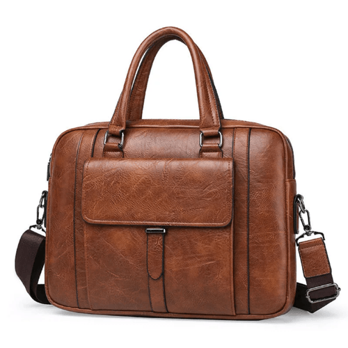 Maletin Ejecutivo Camel Casual Hombre Portalaptop 15pulg (38x28x6) Cuero Importado