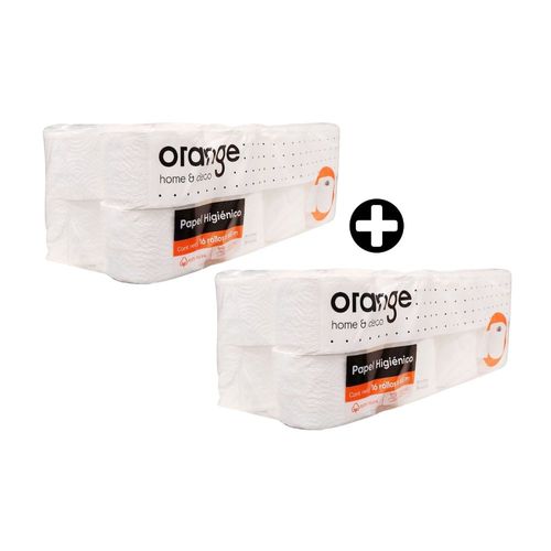 COMBO Orange: Papel Higienico 100% Pulpa 32 rollos x 65m