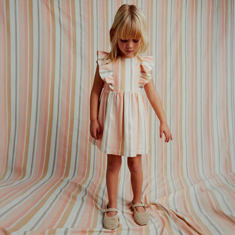 Oechsle Vestido De Rayas Sfera Vestido Niña Sfera Rustico Rayas