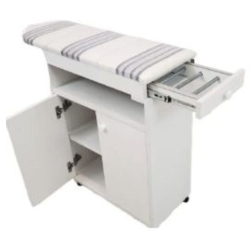 Planchador-Italo-con-cajones-Mesa-de-planchar-en-blanco-con-ruedas