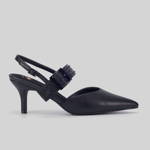 Zapatos De Vestir Mujer Malabar Collection Correa Negro