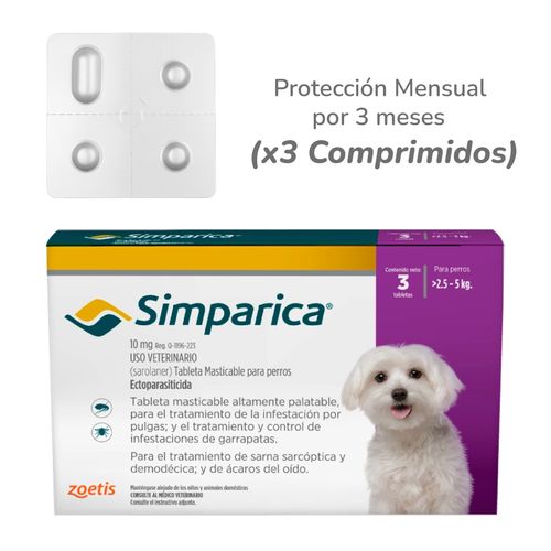 Simparica Caja Para Perros De 2.5 A 5 Kg