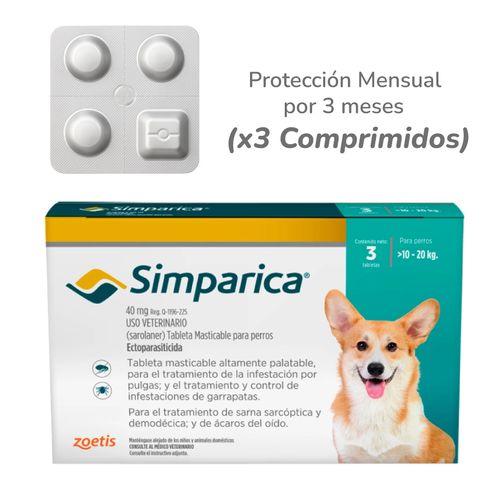 Simparica Caja Para Perros De 10 A 20 Kg