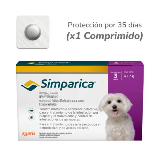 Simparica Comprimido Para Perros De 2,5–5 Kg