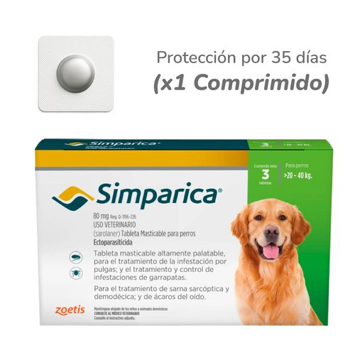 Simparica Comprimido Para Perros De 20–40 Kg