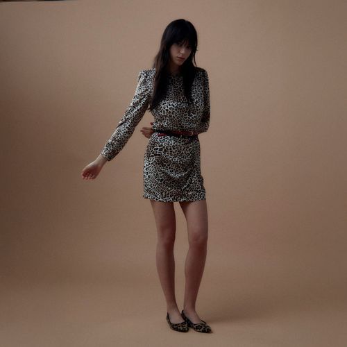 Vestido Animal Print Sfera Mujer Beige