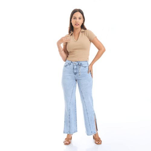 Jean Mujer Wide Leg Portugues Metal