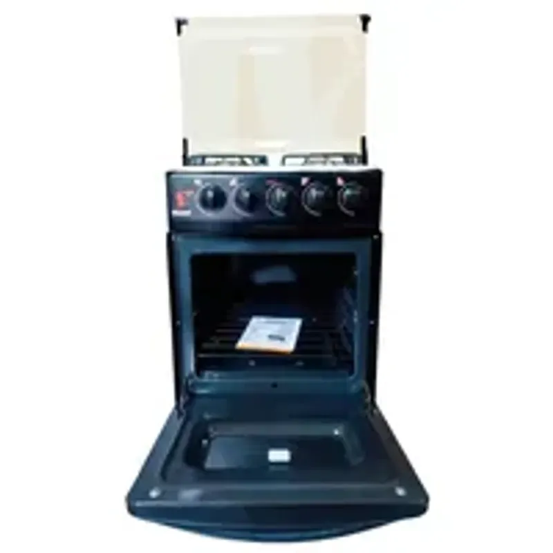 Cocina-Fadic-con-Tapa-de-Vidrio-y-Horno-Sami-4H-Negro
