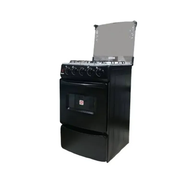 Cocina-Fadic-con-Tapa-de-Vidrio-y-Horno-Sami-4H-Negro