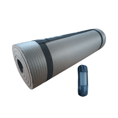 Colchoneta Yoga Mat Gruesa 15 mm Premiun con Bolso y Sujetador Color Plomo