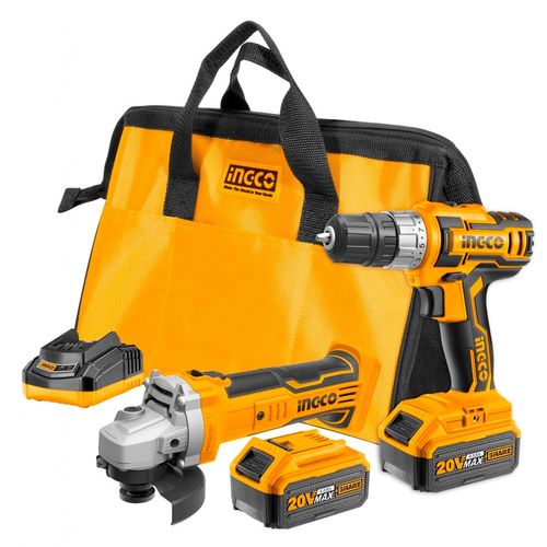 Combo Ingco Amoladora Esmeril 20V + Taladro Atornillador 20V