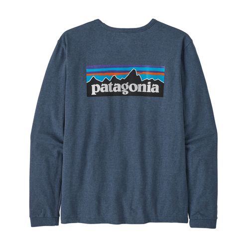 Polo Manga Larga Para Mujer Logo Responsabili Tee Azul Patagonia