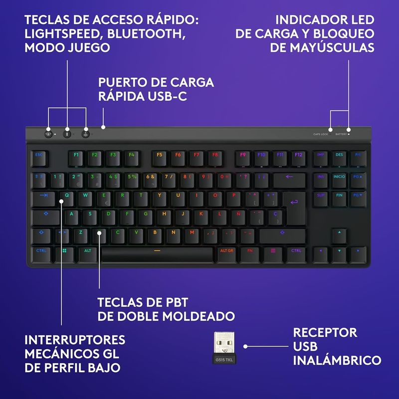 Logitech-G---Teclado-G515-Lightspeed-TKL-Wireless-Tactile---Negro