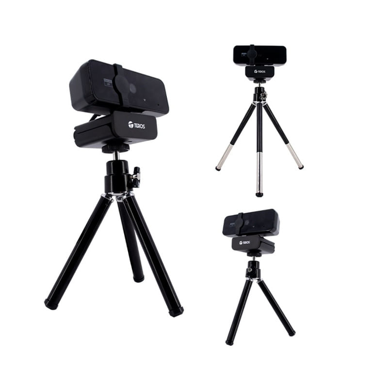 Camara-Web-Teros-TE-9072-TE9072-hasta-2592p-2K-microfono-USB-20-Con-Tripode