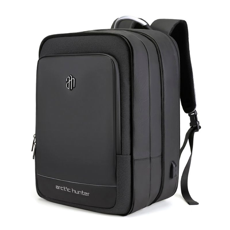 Mochila-Arctic-Hunter-B00227-Expandible-Viaje-Negro