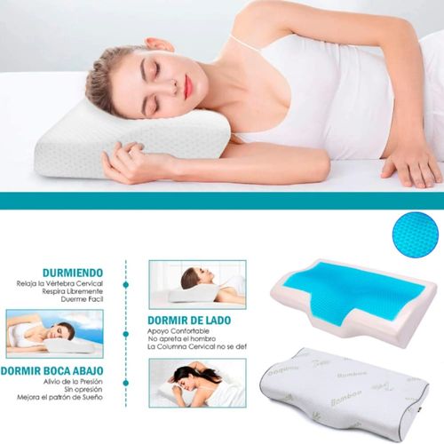Almohada Ortopédica con Gel Viscoelástica Mejora la Postura Alivia Dolor Cervical talla L