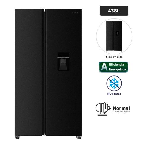 Refrigeradora BLACKLINE 438L No Frost SBS442L Black Inox