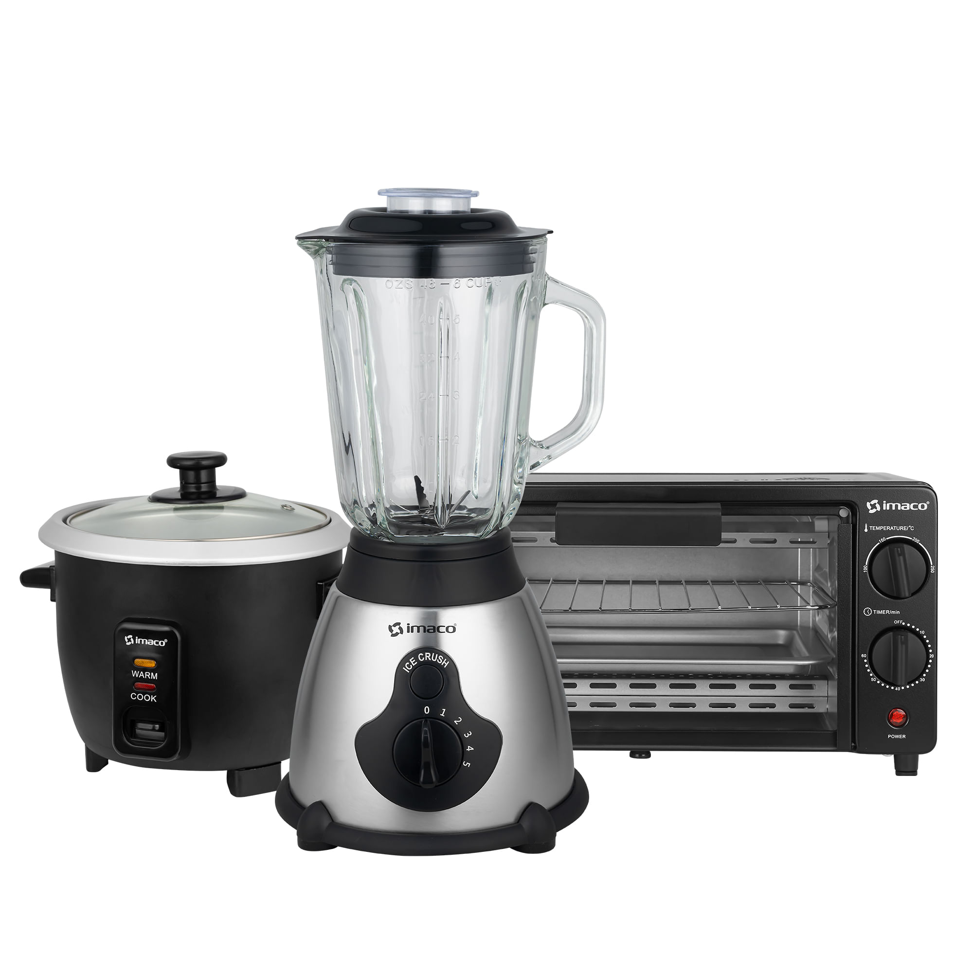 Combo horno electrico 9lts+Olla arrocera 0.6lts +licuadora 1.5Lts