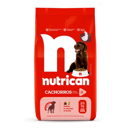 Alimento para perros NUTRICAN Cachorros Todas las Razas Sabor Carne Bolsa 25kg